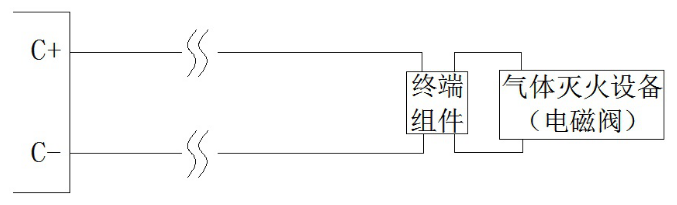 JBF5016贵州气体灭火控制器喷洒启动输出接线示意图